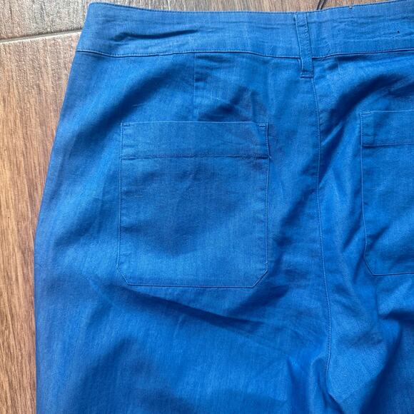 Women's Blue Flared Pants - Picture 9 of 9